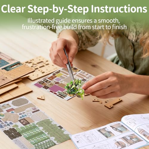 BELEEV Book Nook Kit for Adult and Teens,3D Wooden Puzzle (Sylvia Garden) - color: Sylvia Garden