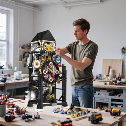 Kindazon Large Clock Building Set (3181+ PCS), Trendy Clock Building Blocks Set - Traditional Mechanical Construction, Desktop Decorative Ornament, Gift for Mechanical Lovers