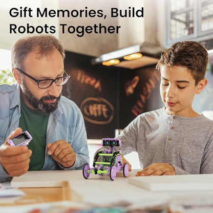 Sillbird Solar Building Robot Kit, 12-in-1 STEM Gift for Boys Aged 8-14 - color: Purple-green