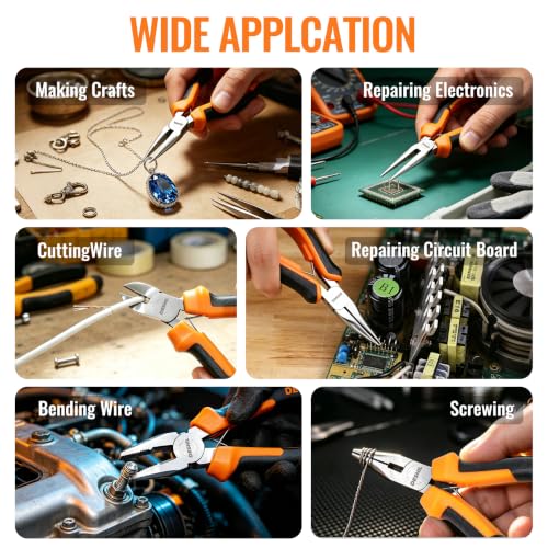 DESHIL 6pcs Mini Pliers Set for Making Crafts, Repairing Electronic and DIY