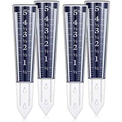 Yexiya 4 Pcs 5'' Rain Gauge Outdoor Acrylic for Garden Yard Lawn,Blue - color: Blue