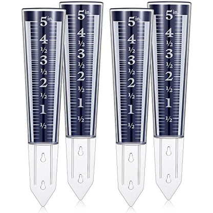 Yexiya 4 Pcs 5'' Rain Gauge Outdoor Acrylic for Garden Yard Lawn,Blue - color: Blue
