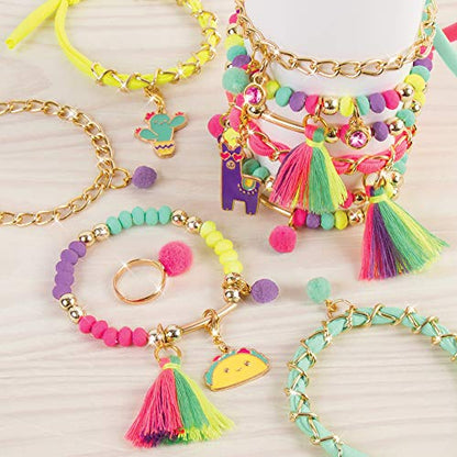 Make It Real: Neo-Brite Chains & Charms Kit - Create 10 Unique Cord & Tassel Charm Bracelets, 195 Pieces, Includes Play Tray,DIY Playful Charm & Jewelry Kit, Tweens & Girls, Arts & Crafts, Ages 8+ - style: Chains & Charms