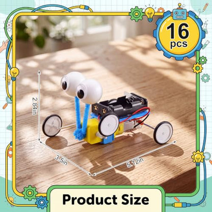 Soulchen 16 Set Stem Craft Kits Crawler Robot Kits for Kids Building Toys
