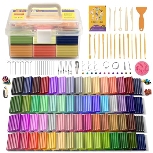 Aestd-ST Polymer Clay Kit 60 Colors, Oven Bake Modeling Clay for Kids - color: 60 Colors