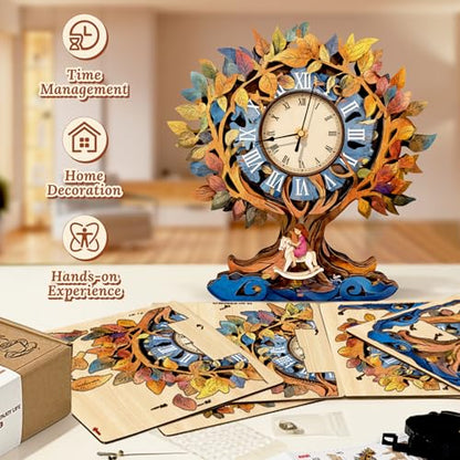 3D Wooden Puzzle for Adults - Tree of Life Clock - color: Tree of Life