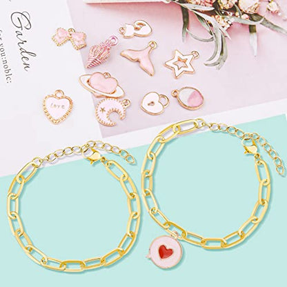 tiggell 20Pcs Chain Bracelets Kit, Alloy Link with Lobster Clasps - color: Gold