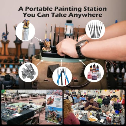 V1 2.0 Portable Modular Painting Station for Miniature Painting - color: Green Black