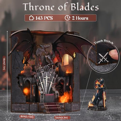 CCCDF Throne of Blades Book Nook Kit, DIY Miniature Dollhouse - color: Throne of Blades