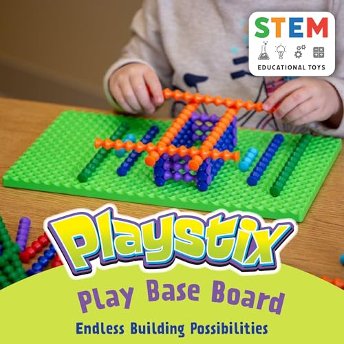 POPULAR PLAYTHINGS Playstix Play Base, Construction Toy Set - style: Green Building Base