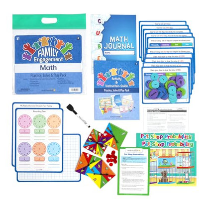 Really Good Stuff Family Engagement Math, Practice, Solve & Play Pack - style: Third Grade