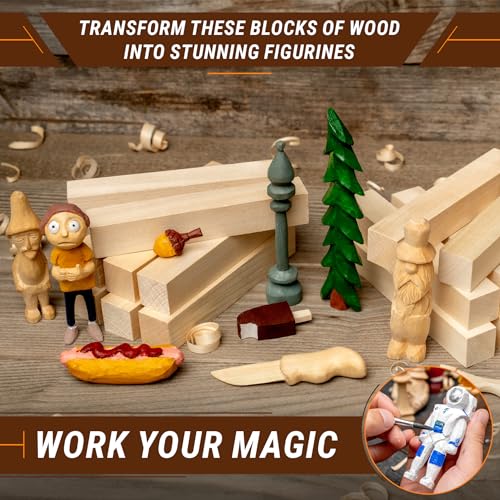 BeaverCraft DIY01 Wood Carving Kit Comfort Bird BW16 pcs Basswood Carving Blocks Carving Wood Whittling Wood Bass to Carve