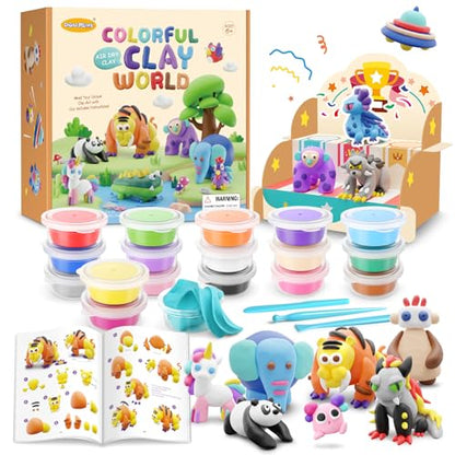 Drama Planet Air Dry Clay Kit for Kids, 26 Modeling Tutorials