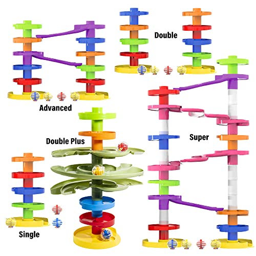 WEofferwhatYOUwant 2-Way Ball Drop – Montessori STEM Ball Tower Toy for Toddlers 9M+ | Dual Ramp Design, Expandable Green Tracks, Large Rattle Balls, Easy Assembly, BPA-Free Safe Plastic - style: 2 Way Ball Drop