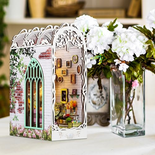 Book Nook Kit, Miniature Kit 3D Wooden Puzzle for Adults, Garden