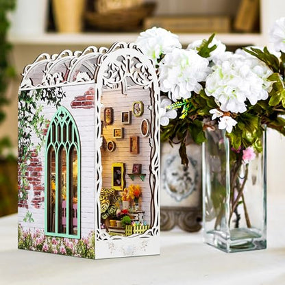 Book Nook Kit, Miniature Kit 3D Wooden Puzzle for Adults, Garden