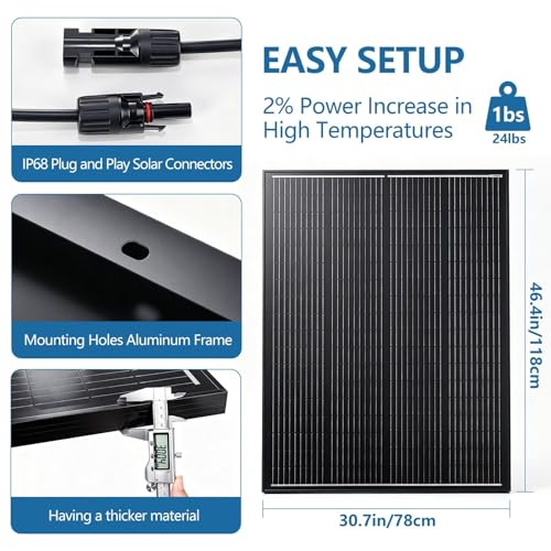 400W Solar Panel for Power Stations 12Volt/24 Volt 25% High-Efficiency ﻿ - size: 200W 2PCS
