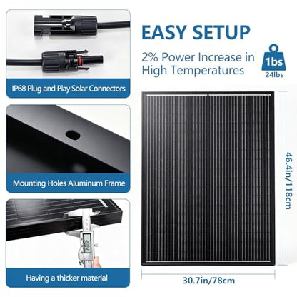 400W Solar Panel for Power Stations 12Volt/24 Volt 25% High-Efficiency ﻿ - size: 200W 2PCS