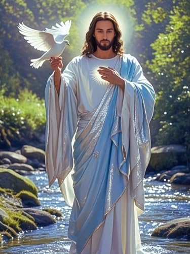 CHWGLFGG 5D Jesus Diamond Art Kits for Adults Beginners 12x16 Inch - color: KM1075-1