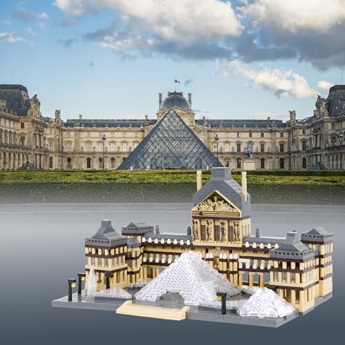 Architecture Louvre Micro Building Blocks Set, 3377 PCS World Famous Architectural Model Educational Toys Building Bricks - color: Louvre