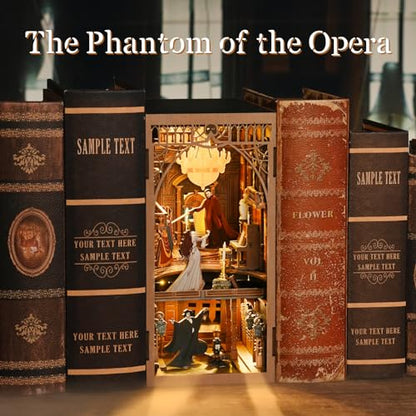 Phantom of The Opera Book Nook Kit, DIY Miniature Dollhouse Kit with LED - color: Phantom of the Opera