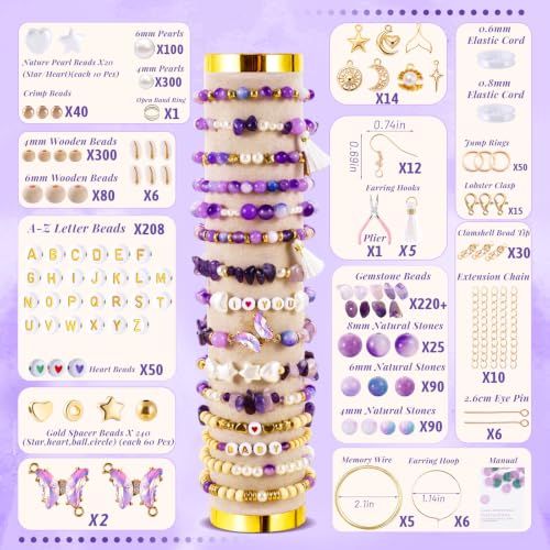 Wurosi Jewelry Making Supplies Kit, Bracelet Making Kit for Adult - color: Purple
