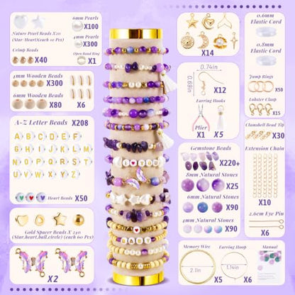 Wurosi Jewelry Making Supplies Kit, Bracelet Making Kit for Adult - color: Purple
