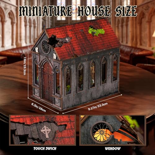 VORATHIS Book Nook Kit, DIY Miniature House Kit for Adults (Lost Cathedral) - color: Lost Cathedra