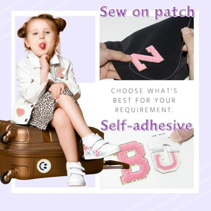 Chenille Letter Patches 102Pcs Self Adhesive Stickers for Clothes Backpacks - color: 102 Pcs Letter Patches