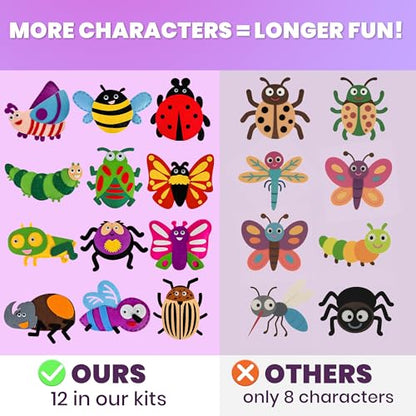 Sewing Kit for Kids Ages 4-8 - 12 Beginner DIY Kids Sewing Crafts Ages 5-8 - color: 3.0 Bugs