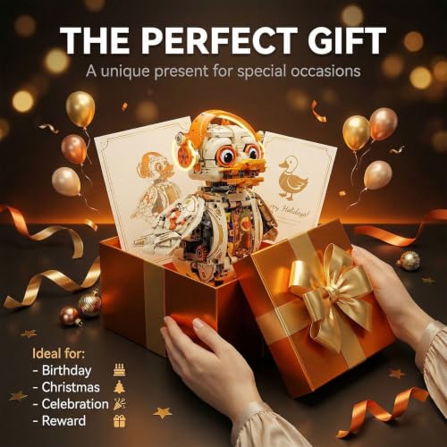 Mechanical Duck Building Block Set Gear-Driven Animal Model with Rotating Head Moving Wings and Motor Drive Module Mechanism Creative Gift for and Adults Birthday Idea 1168 PCS ﻿ - color: Mechanical Duck With Motor