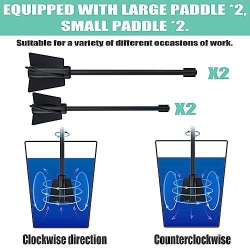 Upgraded Resin Mixer, Handheld Rechargeable Mixer with Minimizing Bubbles,Epoxy Resin Mixer for Resin, Silicone Mixing, Resin Molds, DIY Crafts (Included 4 pcs Paddles) (Black) - color: Black