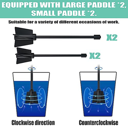 Upgraded Resin Mixer, Handheld Rechargeable Mixer with Minimizing Bubbles,Epoxy Resin Mixer for Resin, Silicone Mixing, Resin Molds, DIY Crafts (Included 4 pcs Paddles) (Black) - color: Black