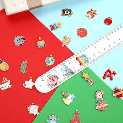 SANNIX 110 Pieces School Themed Charms Bulk, Teacher Jewelry DIY Craft - style: School Charms