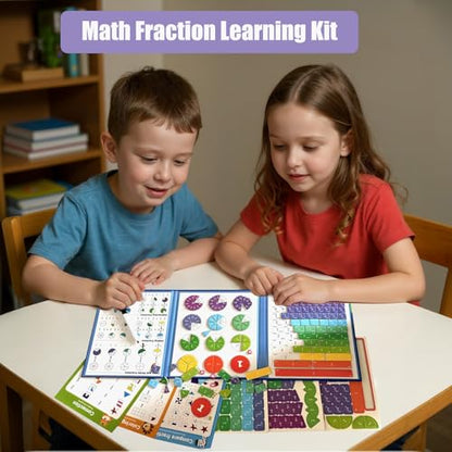 Magnetic Fraction Demonstration Book – 164CPS Magnetic Fraction Learning Tiles Montessori Manipulatives for Elementary School, Fraction Educational Puzzle for Classroom & Homeschool Toys for Kids
