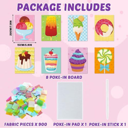 Lonfliness 8 Pcs Dessert Cake Poke in Craft Kits for Kids Mess Free DIY Art - style: Dessert