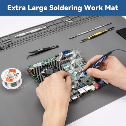 Kaisi Extra Large Soldering Mat, 932°F Heat Resistant Silicone Solder Mat - color: Grey, size: 27.6'' x 15.7''