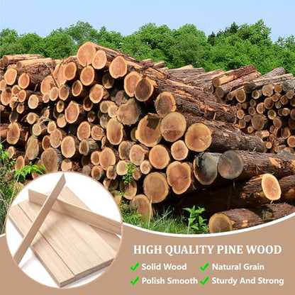 Wood Strips Slats Wooden Sticks for Crafts 1/8" × 1.5" × 12", 30 PCS Thin Wood Trim Planks Lumber Flat Boards Pieces Square Wooden Dowel Rods for Crafting, Woodworking, Model Making - size: 1/8x1.5x12 in - 30PCS