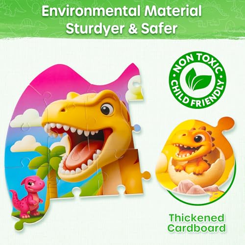 SYNARRY Dinosaur Floor Puzzles for Kids Ages 3-5 Large 45-Piece - style: Dinosaur