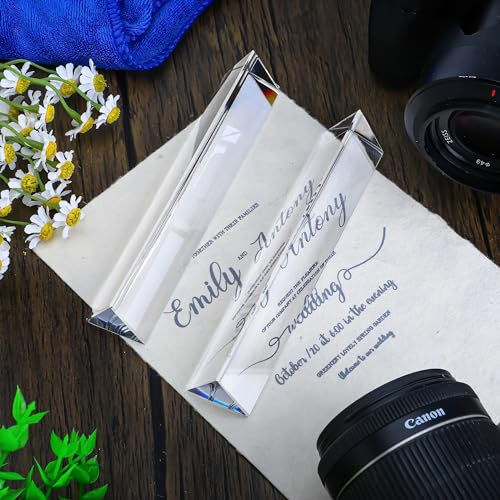 4pcs 6 inch Clear Optical Lens Glass Triangular Prism for Photography - size: 6 inch