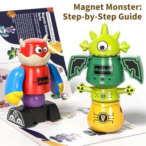 Magnetic Robot Toy for Kids 3-5, 35 PCS STEM Educational Playset with Storage Box, DIY Stacking Monster Robots, Kids Creative Alien Toys Gift for Boys Girls (Christmas Birthday)