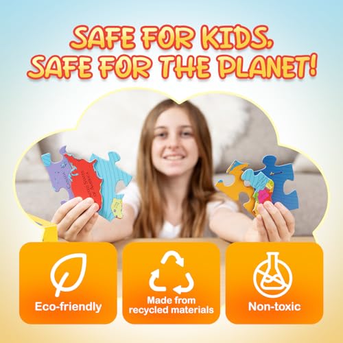 GeoPuzzle 6 Sets Individual Jigsaw Puzzles, Map Puzzle for Kids Ages 6 &Up - color: 6 Sets-individual