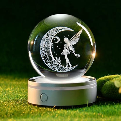 3D Fairy Crystal Ball Fairy Gifts for Daughter - color: 3D Moon Fairy