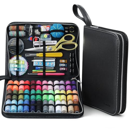 Cebelo Large Sewing Kit for Adults: 2-Year Supply for Home Mending (Black) - color: Black