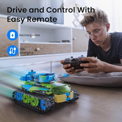 Sillbird Robot Car Building Kit with Remote Control STEM Gift for Boys 8-14