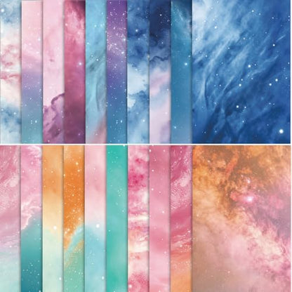 Galaxy Gradient Scrapbook Paper Pack, 60 Sheets, 14 x 21 cm - color: Galaxy Gradient