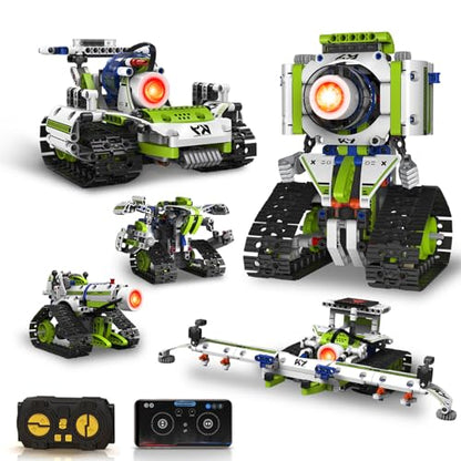 Robot Building Toys with Remote Control, STEM Christmas Birthday Gifts for Kids Boys Ages 8-13, 5 in 1 Science Kit Robotic Models with 337 Pieces - style: 01