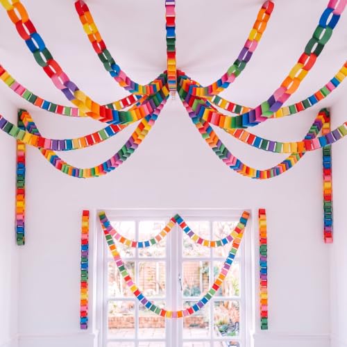 360 Sheets Paper Chain Garland Paper Kit, 3.5 x 11.8 in, Vibrant - color: Vibrant, size: 3.5 x 11.8 in