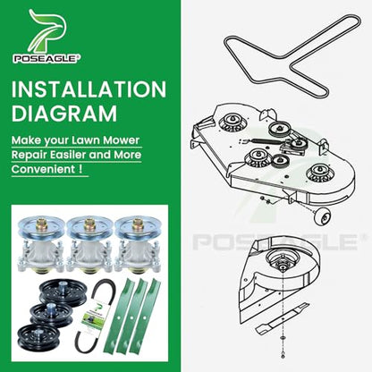 604214 Spindle Assembly - Hustler Raptor 52 Inch Deck Rebuild Kit - size: A20 3x604214 Spindle Kit