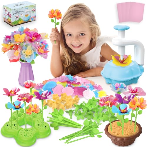 Kufanda Arts and Crafts for Kids 4-6, Toddler & Creative Fabric Flower Bouquets Toys for 4-8 Year Old Kids, for Granddaughters & Craft Lovers, Educational Fun DIY Activity Set - color: Blue